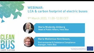 CBEP Webinar: LCA \u0026 carbon footprint of electric buses