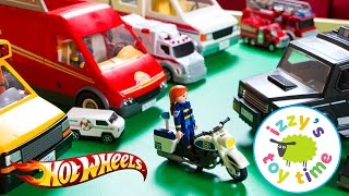 Cars  | Hot Wheels and Fast Lane Playmobil Police Playset - Fun Toy Cars