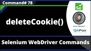 deleteCookie() Command - Selenium WebDriver