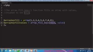 PHP array fill keys Function