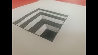 Very Easy!How To Draw 3D Hole - Anamorphic Illusion - 3D Trick Paper Art