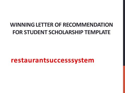 Winning letter of recommendation for student scholarship template sample Winning letter of recommendation for student scholarship template sample