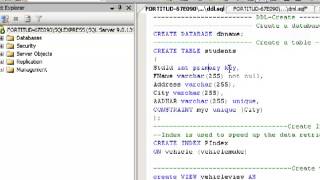 create database and table in sql server 2005, 2008, 2012