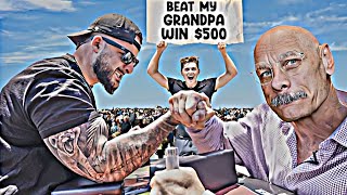 Beat My Grandpa at Arm Wrestling, Win $500 Part2