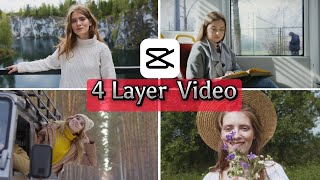 4 layer video tutorial by CapCut PC|Create 4 video on one screen|Split screen video on capcut