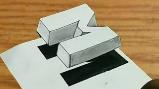How to Draw 3D Letter M -  Drawing with pencil