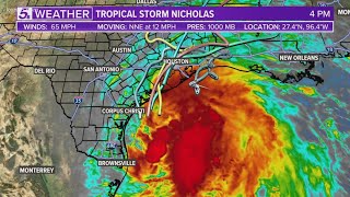 Live update on Tropical Storm Nicholas