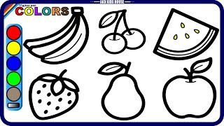 ( Fruits ) Watter Gouache Coloring Pages / Akn Kids House