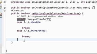 Android Application Development Tutorial - 52 - Making MenuItems do something