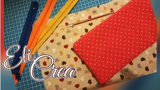 🧵🎀cerniera INSERITA per borsa  e semplice astuccio  - PUNTI e SPUNTI - Cucito creativo #elicrea🧵