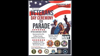 Manchester, Tennessee Veterans Day Ceremony and Parade 2025