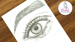 Drawing of teardrop an eye|| How to Draw a hyper Relastic eye drawing || @khaaddrawing