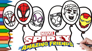 Spidey and His Amazing Friends Characters | Spidey, Gwen, Miles, Hulk, Iron-Man | Coloring