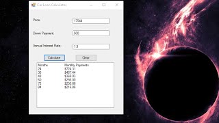 Visual Basic Tutorial #7 Car Loan Calculator - Using Listbox + Source