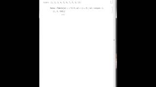 Mathematica 2 minute tutorial: 1d lists using Table command