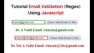 Simple email regex validation in javascript client side snippet