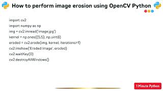 How to perform image erosion using OpenCV Python