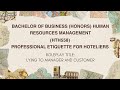 HTH558 (PROFESSIONAL ETIQUETTE FOR HOTELIERS) ROLEPLAY ASSIGNMENT: LYING TO MANAGER AND CUSTOMER