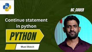 V28. continue statement in python | Hindi | end to end python | @CoderNileshSomkule | #coding
