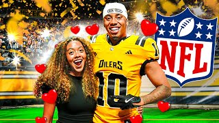MY GIRLFRIEND CAME TO MY PRO FOOTBALL GAME!!