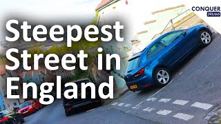 Driving Instructor Stalls and Wheels Spins on the Steepest Street in England