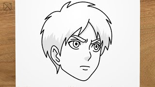 How to draw EREN (Attack on Titan) step by step, EASY