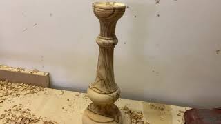 Tutorial - Lavori in legno al tornio artigianale - Candelieri in legno di ulivo - Tindaro Stracuzzi