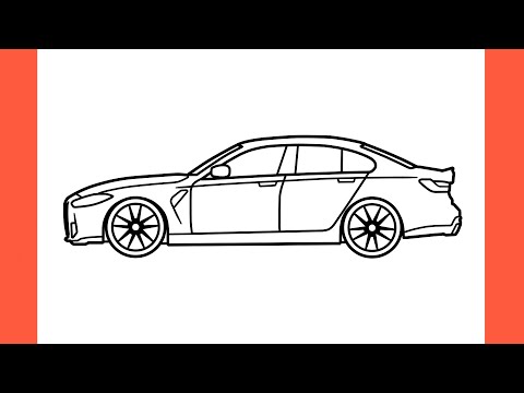 How To Draw A BMW M4 G82 Easy / Drawing Bmw M3 Competition G80 2021 Car ...