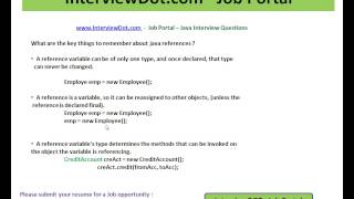 Java Interview Question And Answer Java References Explain Java Interview