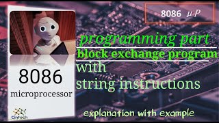 8086 Block exchange program with string instructions / assembly language/ programming part 3