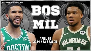 Boston Celtics vs Milwaukee Bucks  Game Highlights | Apr 9 | 2024 NBA Season