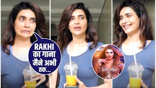 Karishma Tanna Shocking Reaction On Rakhi Sawant's Song Dream Mein Entry & Spotted Outside Gym