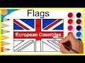 European Flags | Painting flags | Learn flags of european countries | Blue Orange