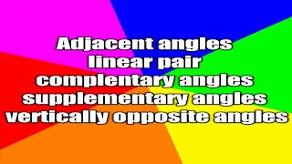 Angles | vertically opposite angles linear pair ,supplementary, complementary ,how to name an angle