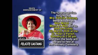 Felicite Castang ~ Short Obituary
