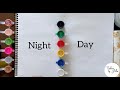 Easy watercolor Painting/Beautiful Day and Night/ How to use poster color/step by step tutorial