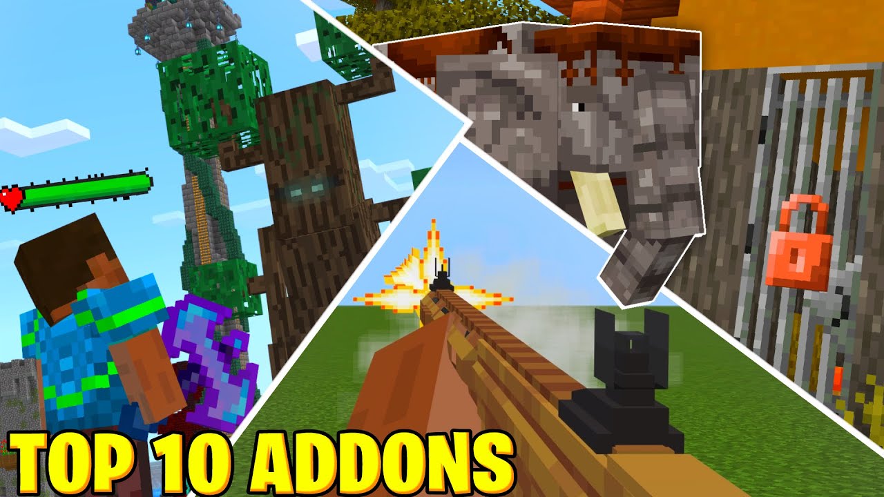 TOP 10 ADDONS PARA MINECRAFT PE (Bedrock) - YouTube