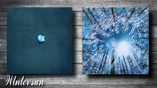 Easy Acrylic Painting / winter sun / painting for beginners