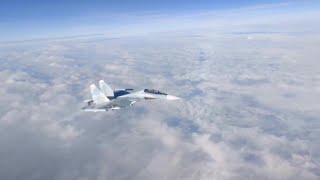 Images allegedly showing Russian long-range bombers flying over Belarus | AFP