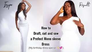 How to make a MONO STRAP DRESS | one shoulder | side zipper | detailed tutorial