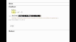 Solve Equations in Mathematica using Solve, FindRoot and Reduce
