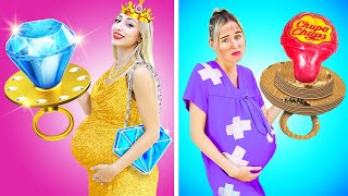 RICH VS BROKE PREGNANCY SITUATIONS | 7 FUNNY SITUATIONS WHILE PREGNANT | CHEAP & EXPENSIVE MOMENTS