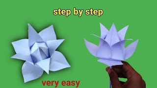 How to make a lotus flower by paper|| flower making by paper.