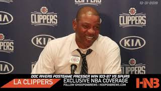 Doc Rivers Press Conference on LA Clippers 103-97 Win vs San Antonio Spurs Postgame
