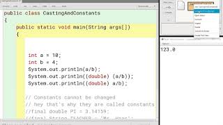 Casting and Constants AP Computer Science