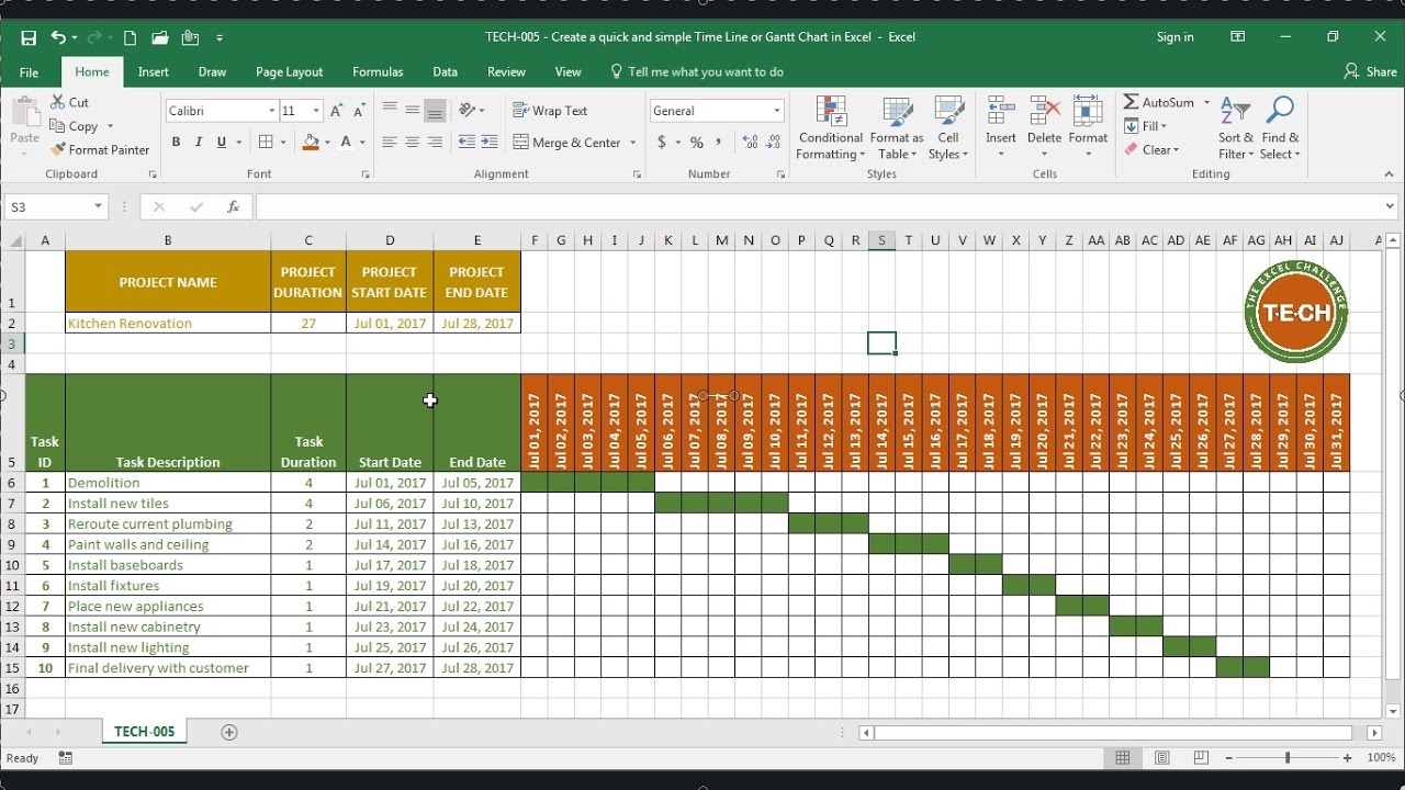 Cara Nak Buat Gantt Chart Guna Excel - ZariajoysLin