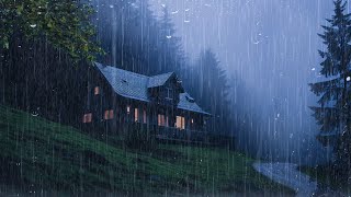HEAVY RAIN at Night to Sleep Well and Beat Insomnia | Thunderstorm for Insomnia, Relaxing, Study