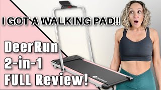 I Finally got a Walking Pad | FULL REVIEW DeerRun 2-in-1 Walking Pad Treadmill