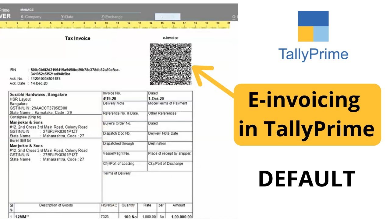 Tally Prime Export Invoice Tally Prime Export Invoice