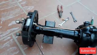 Homemade a car with gearbox strong car 500 kg - Rear axle set oil brake and hand brake - part 1